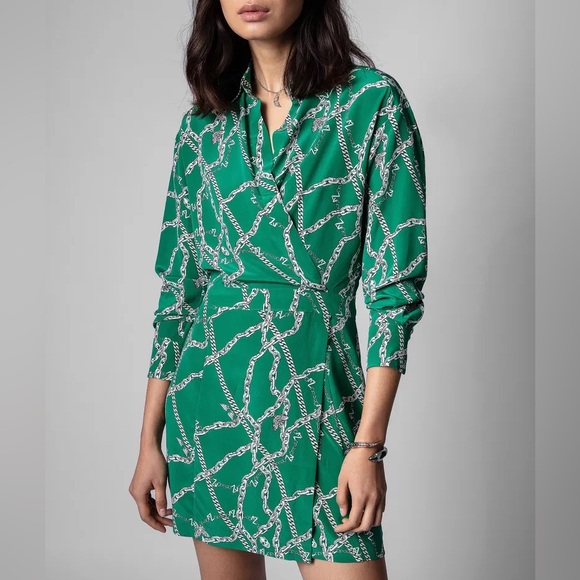 Zadig & Voltaire Emerald Chain Pattern Dress - Picture 1 of 5